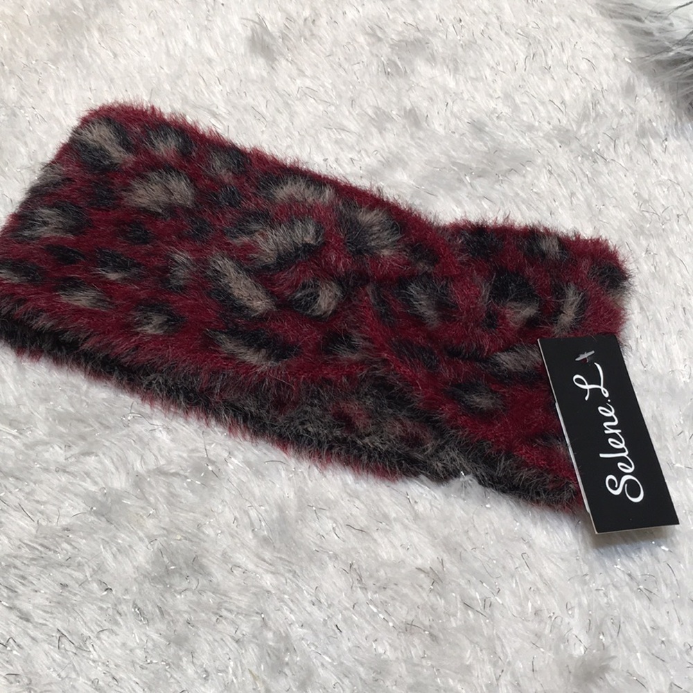 Leopard head wrap wine NEW - Picture 3 of 8